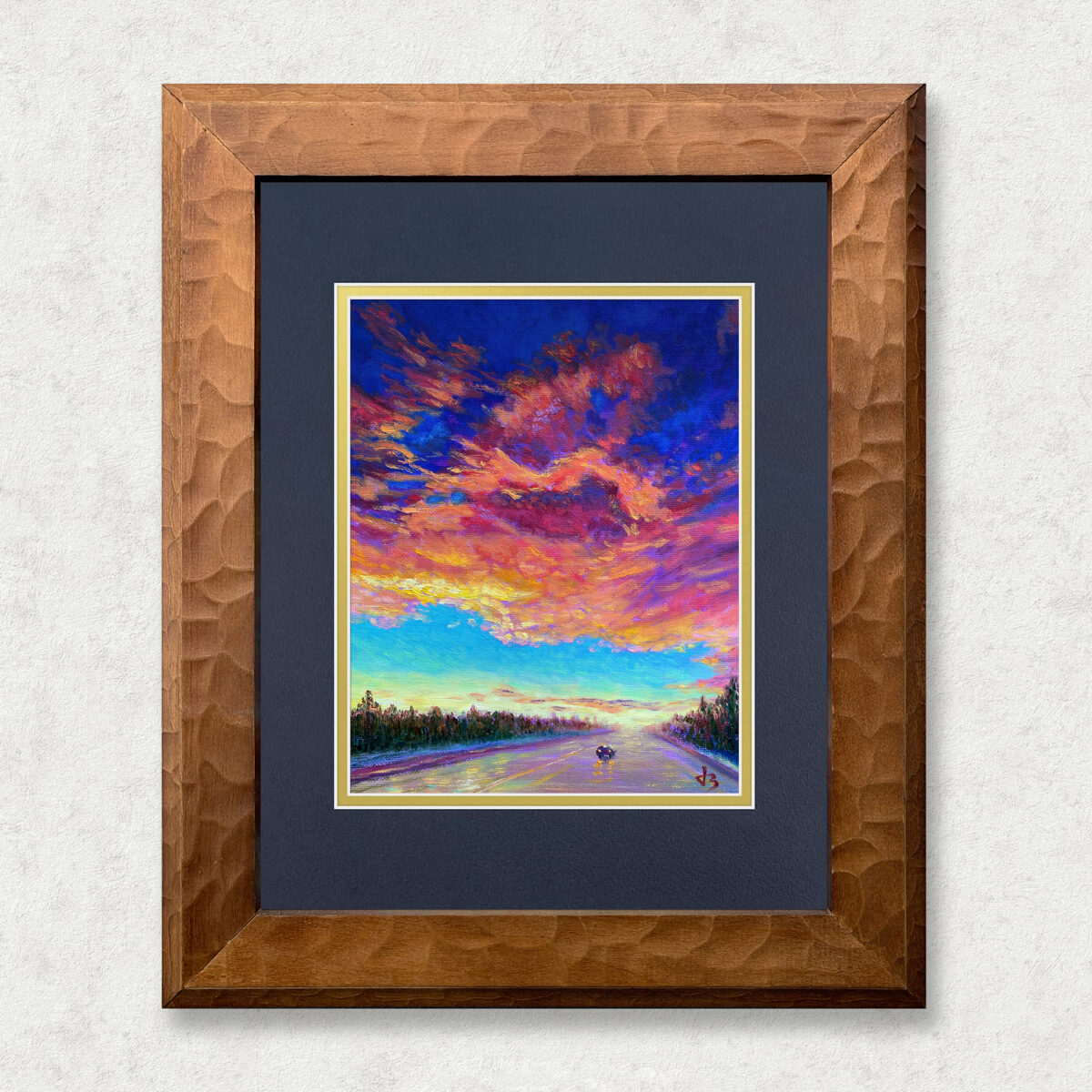 Alone 6 1 — Dallas Deng oil painting, framed view, light and calm.
