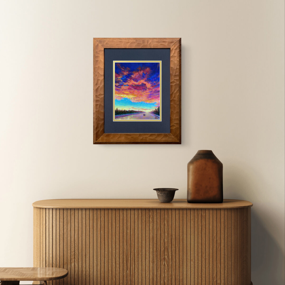 Alone — Dallas Deng oil painting, interior wall view, light and calm.