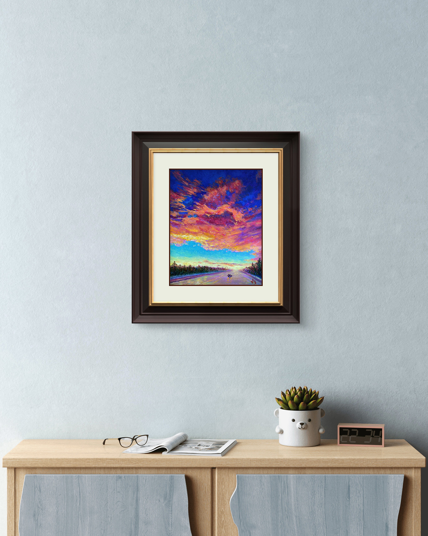 Alone — Dallas Deng oil painting, interior wall view, light and calm.