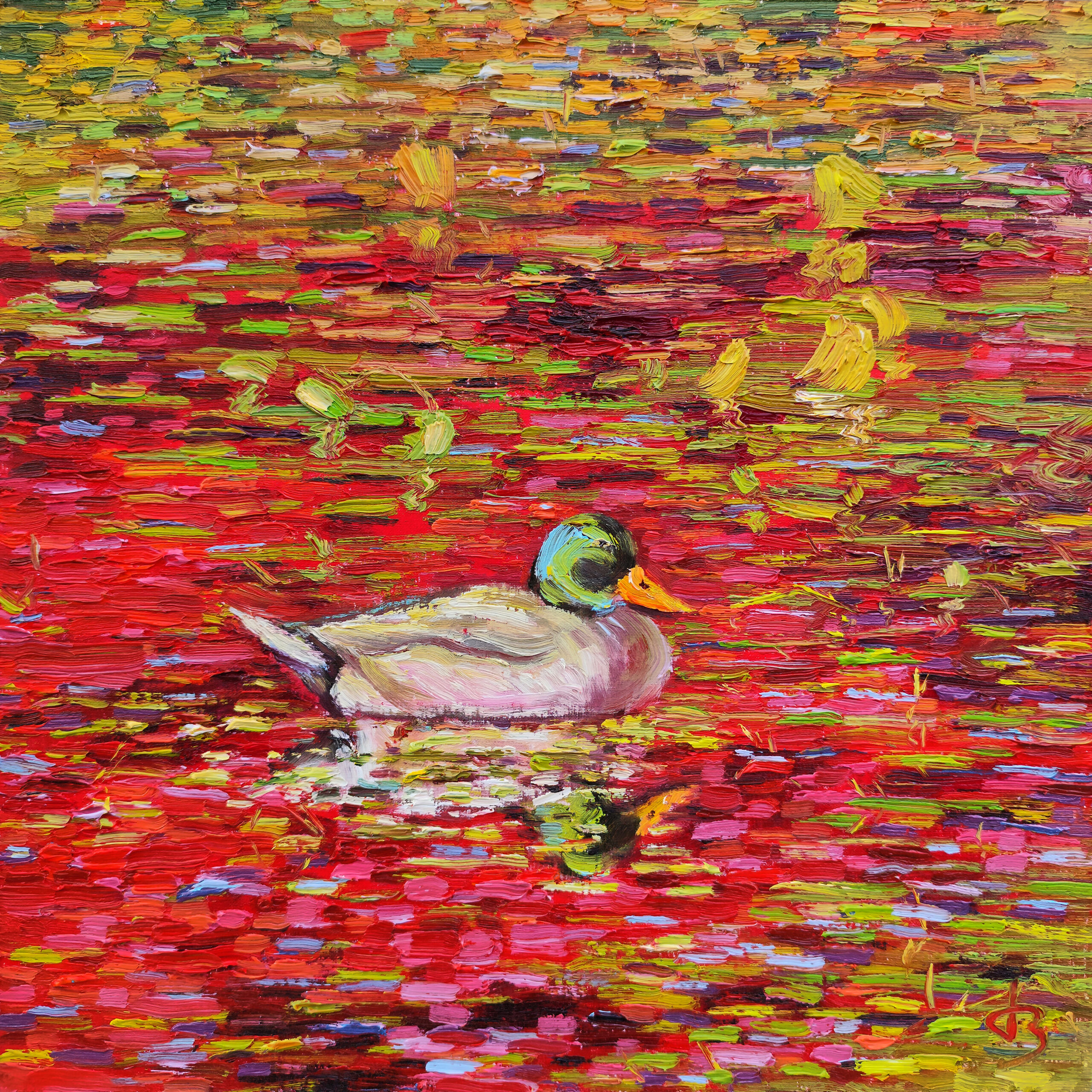 Autumn Afternoon — Dallas Deng animal oil painting, light and calm.