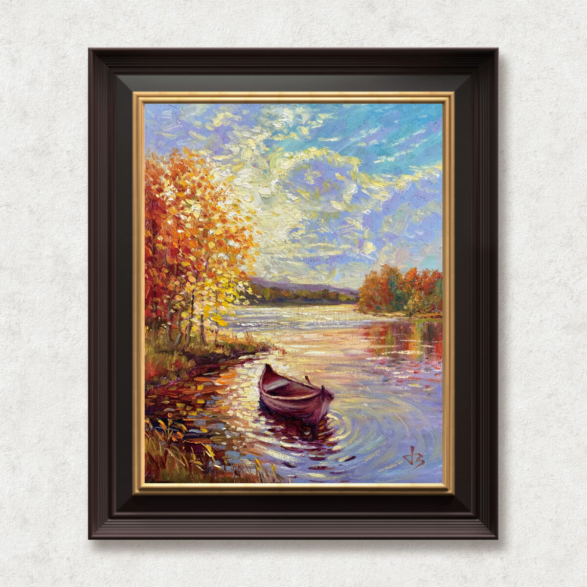 Autumn Afternoon — Dallas Deng oil painting, framed view, light and calm.