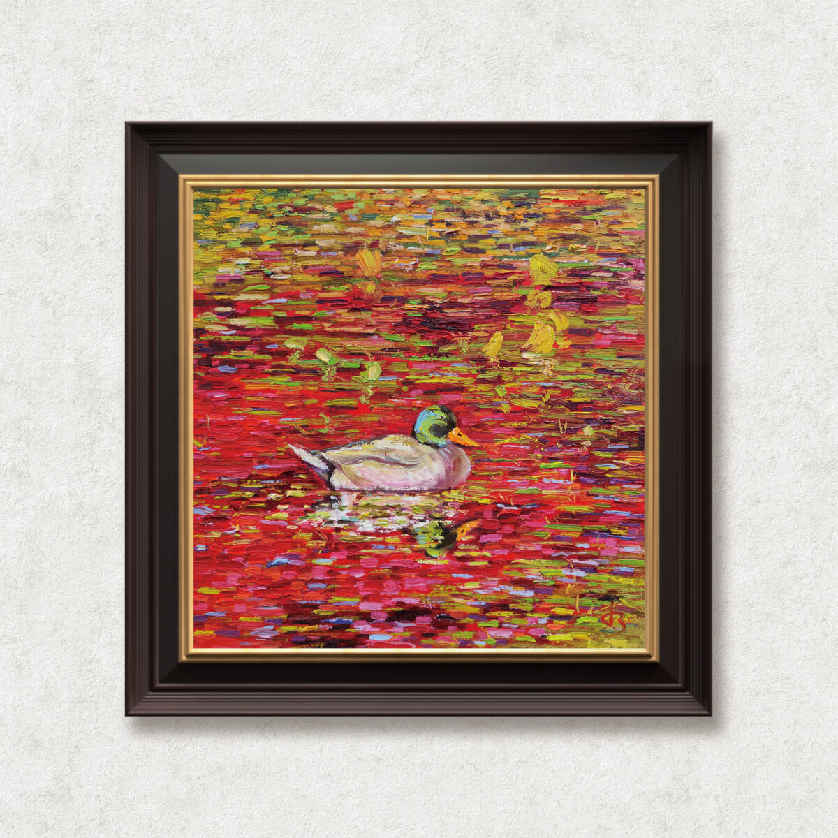 Autumn Afternoon — Dallas Deng oil painting, framed view, light and calm.