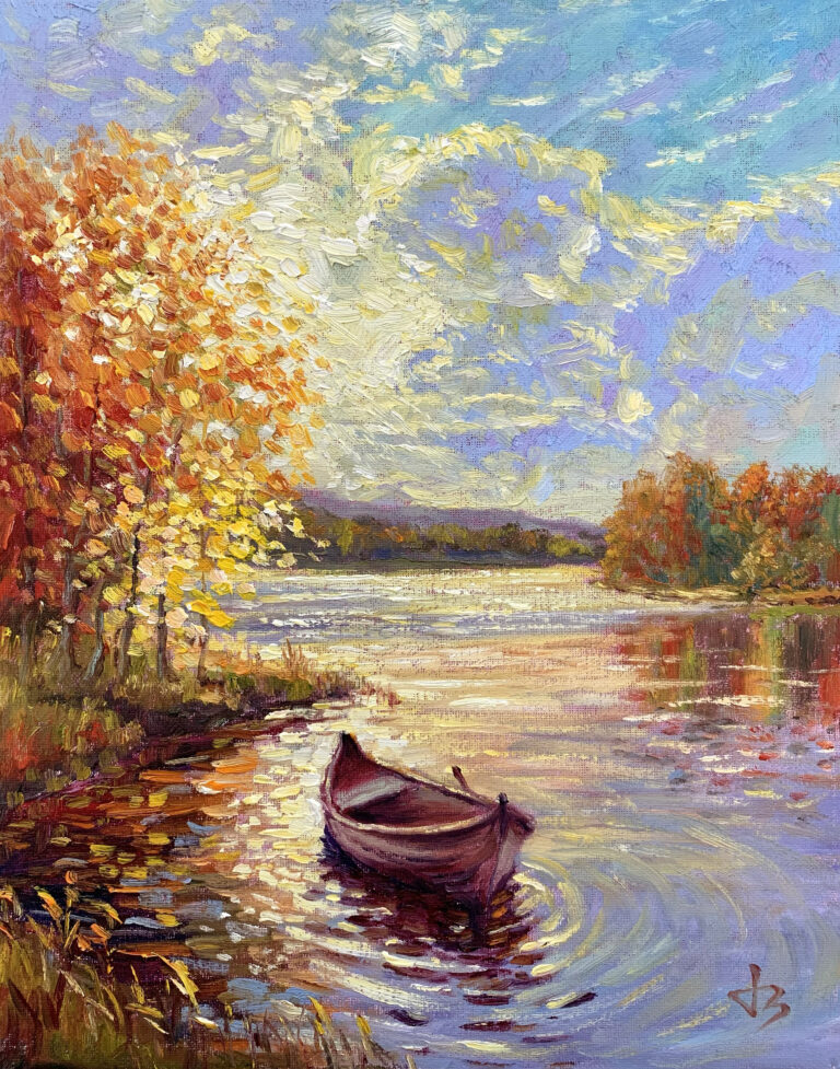 Autumn Afternoon — Dallas Deng landscape oil painting, light and calm.
