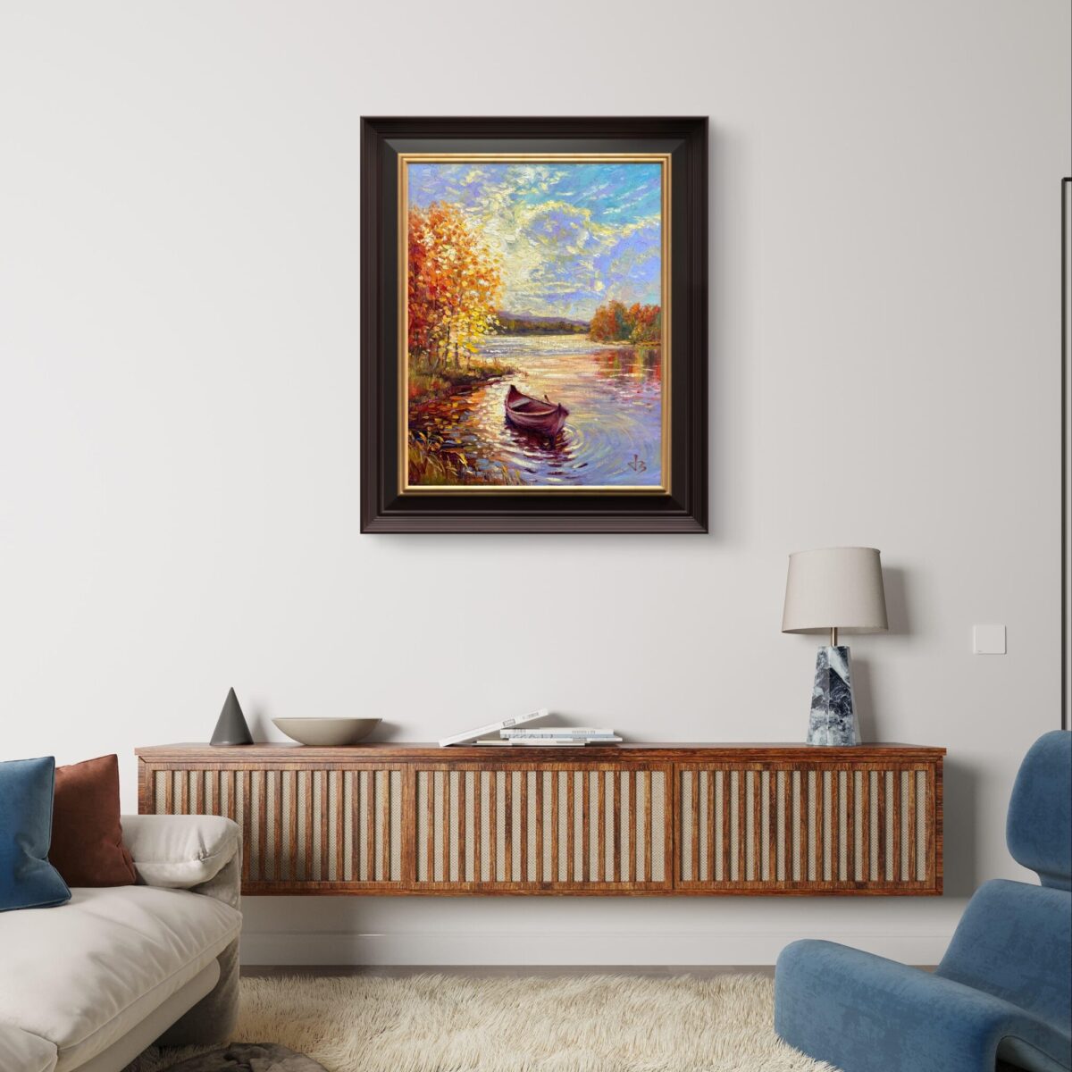 Autumn Afternoon — Dallas Deng oil painting, interior wall view, light and calm.