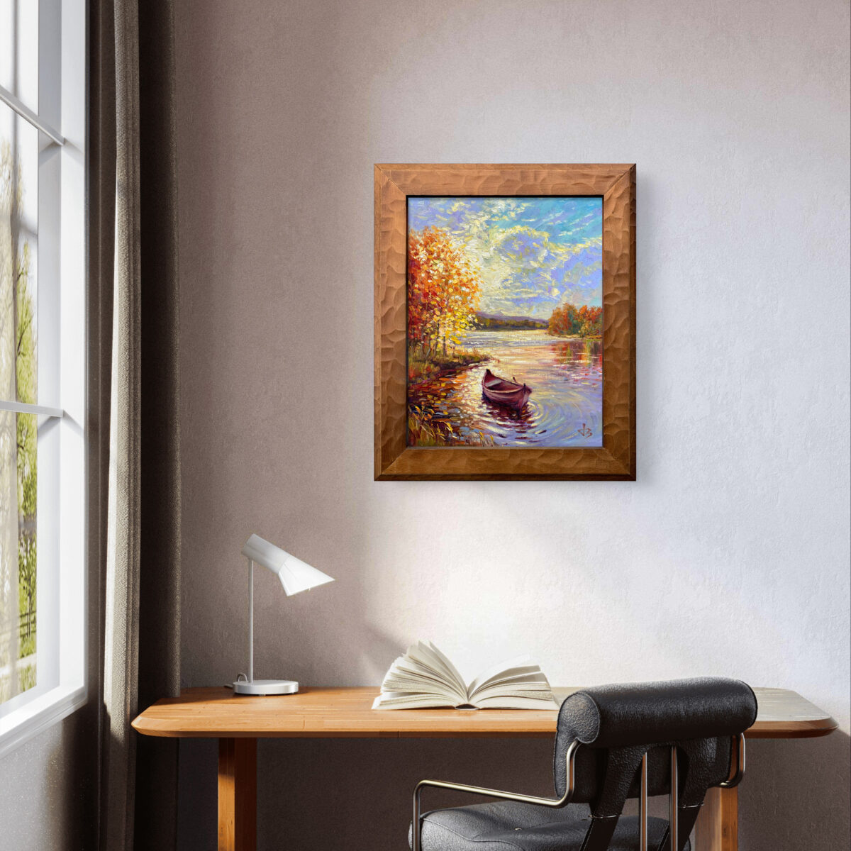 Autumn Afternoon — Dallas Deng oil painting, interior wall view, light and calm.