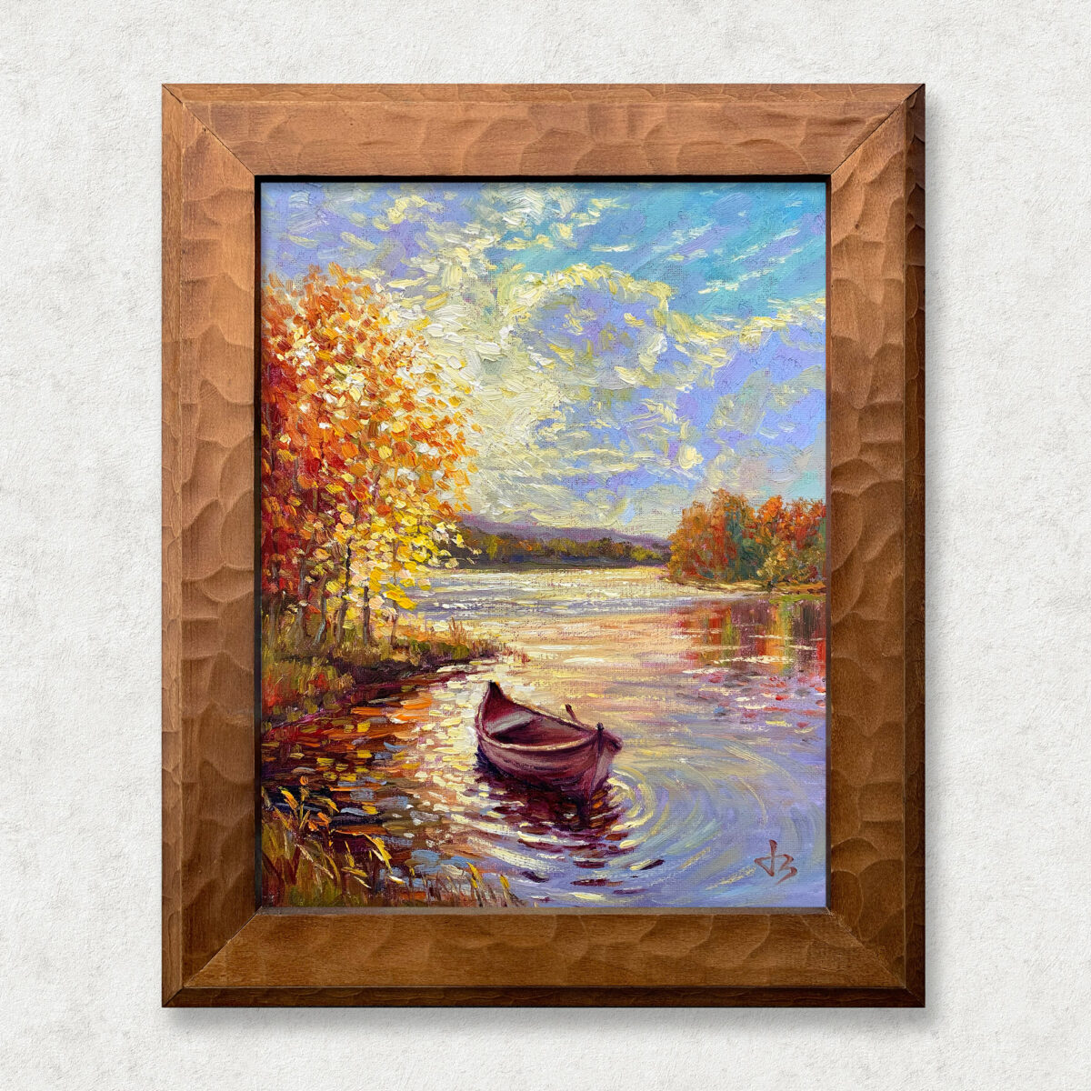 Autumn Afternoon Walnut — Dallas Deng oil painting, framed view, light and calm.