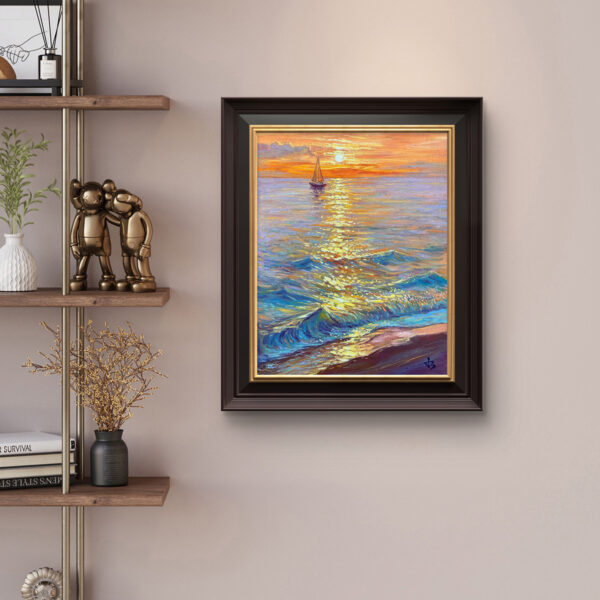 Chasing the Light — Dallas Deng oil painting, interior wall view, light and calm.