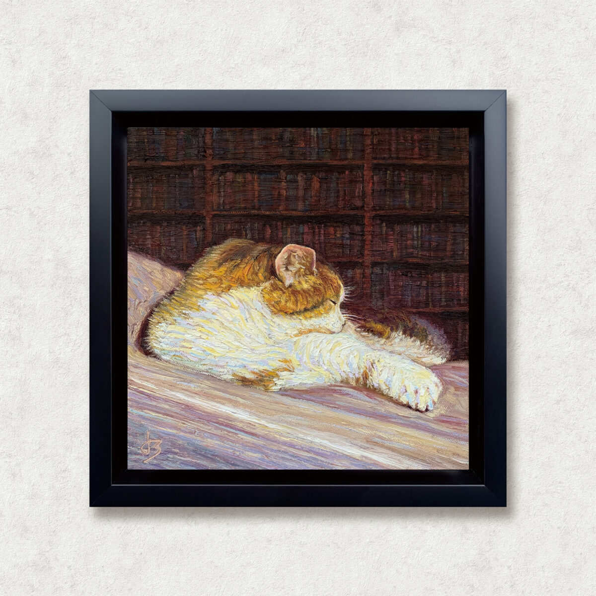 Cozy Floating Museum Frame Black — Dallas Deng oil painting, light and calm.