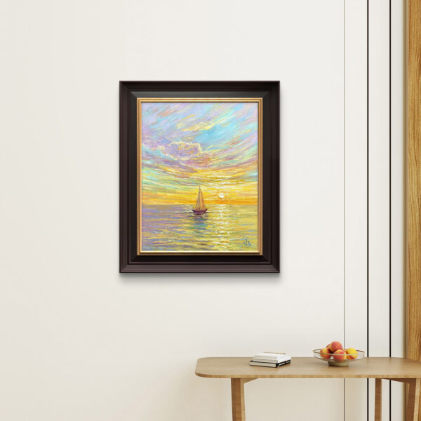 Journey to the Light — Dallas Deng oil painting, interior wall view, light and calm.