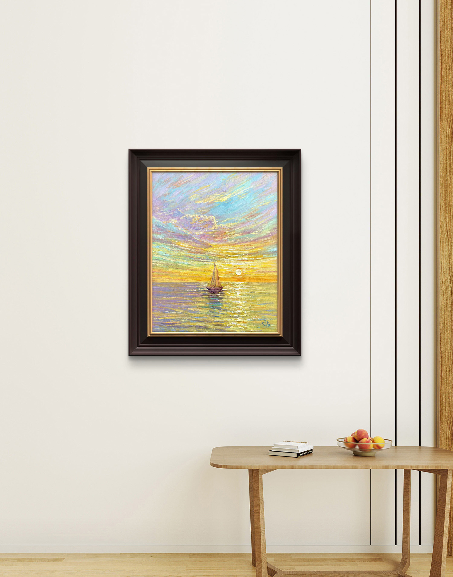 Journey to the Light — Dallas Deng oil painting, interior wall view, light and calm.