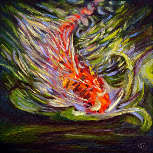 Koi — Dallas Deng animal oil painting, light and calm.