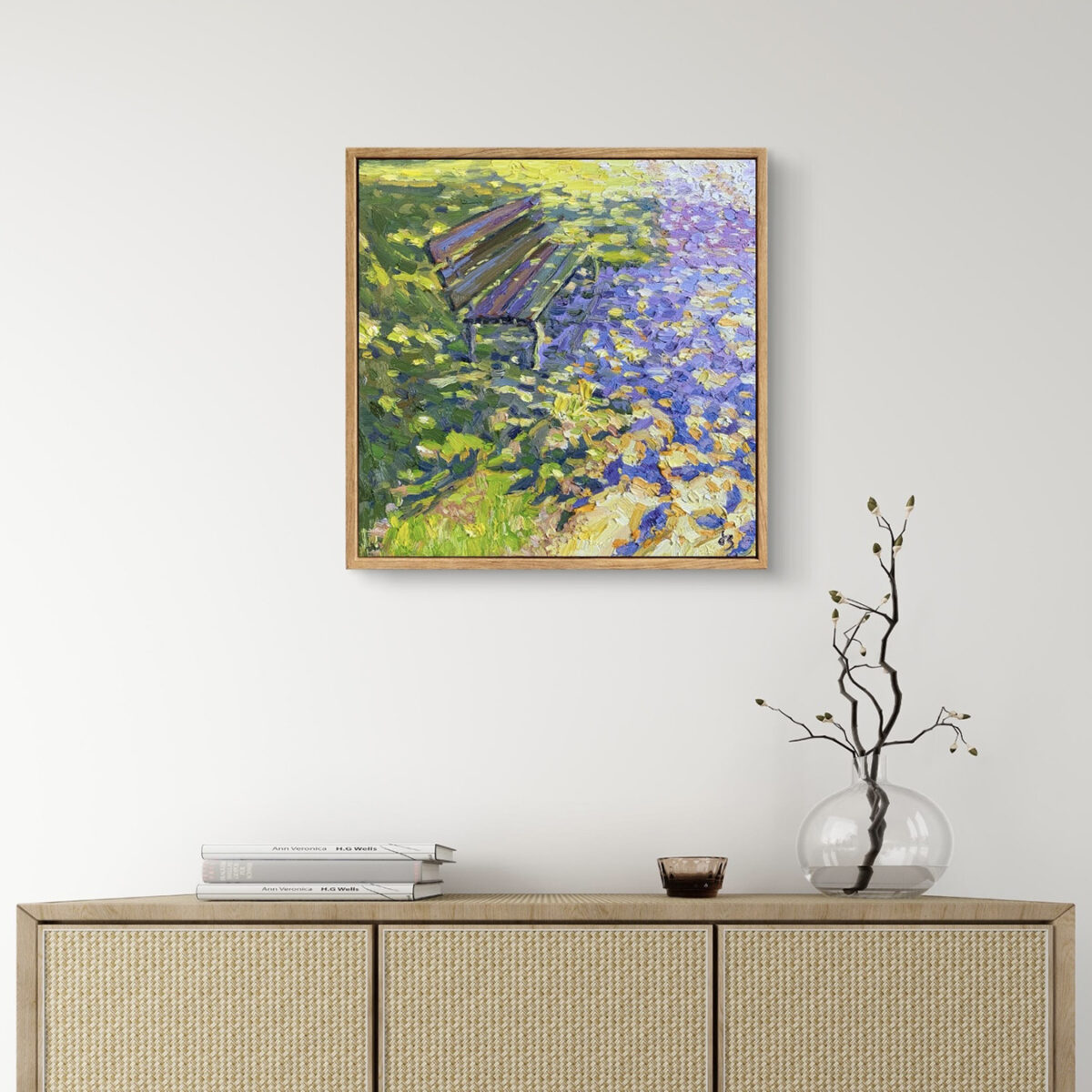 Memories — Dallas Deng oil painting, interior wall view, light and calm.