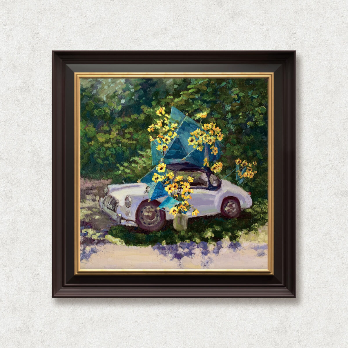 Mga Roadster Car — Dallas Deng oil painting, framed view, light and calm.