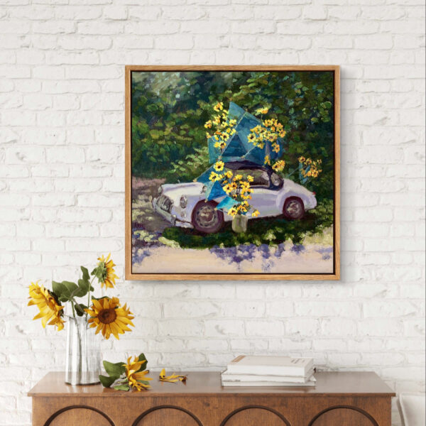 Mga Roadster Car — Dallas Deng oil painting, interior wall view, light and calm.