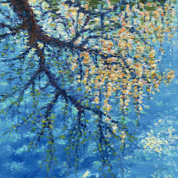 Mirroring — Dallas Deng landscape oil painting, light and calm.