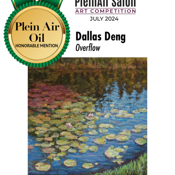 dallas-deng-overflow-exhibition Overflow — Dallas Deng oil painting, exhibition display, light and calm.