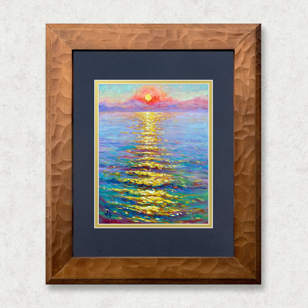 Peachy Cream 6 1 — Dallas Deng oil painting, framed view, light and calm.