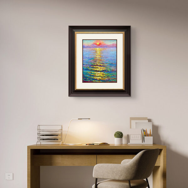 Peachy Cream — Dallas Deng oil painting, interior wall view, light and calm.