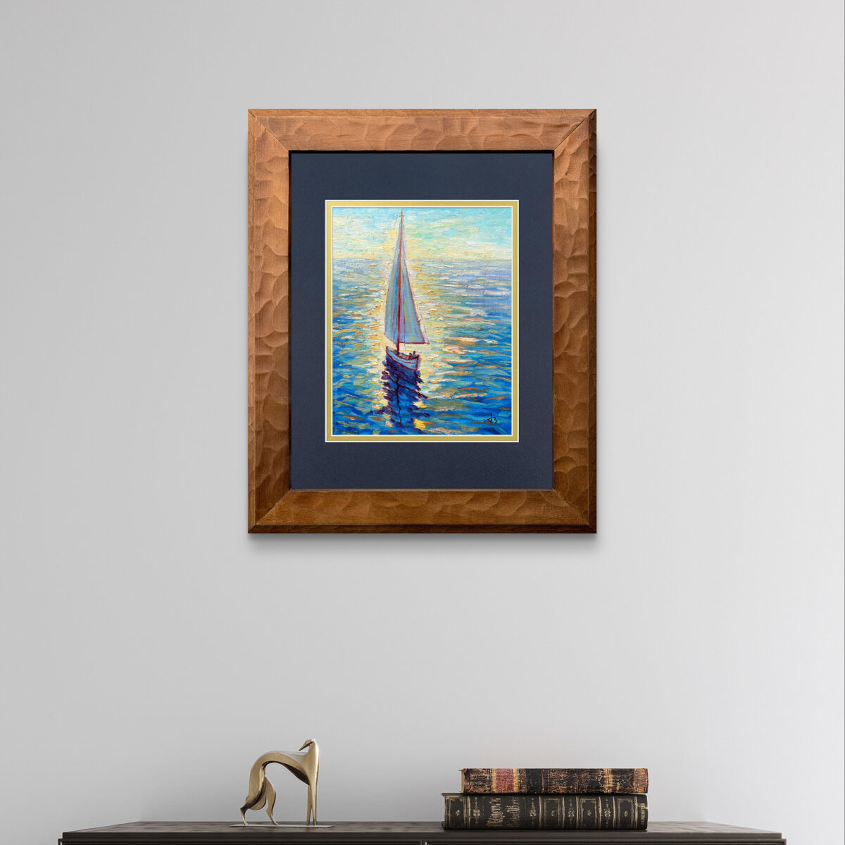 Pi — Dallas Deng oil painting, interior wall view, light and calm.