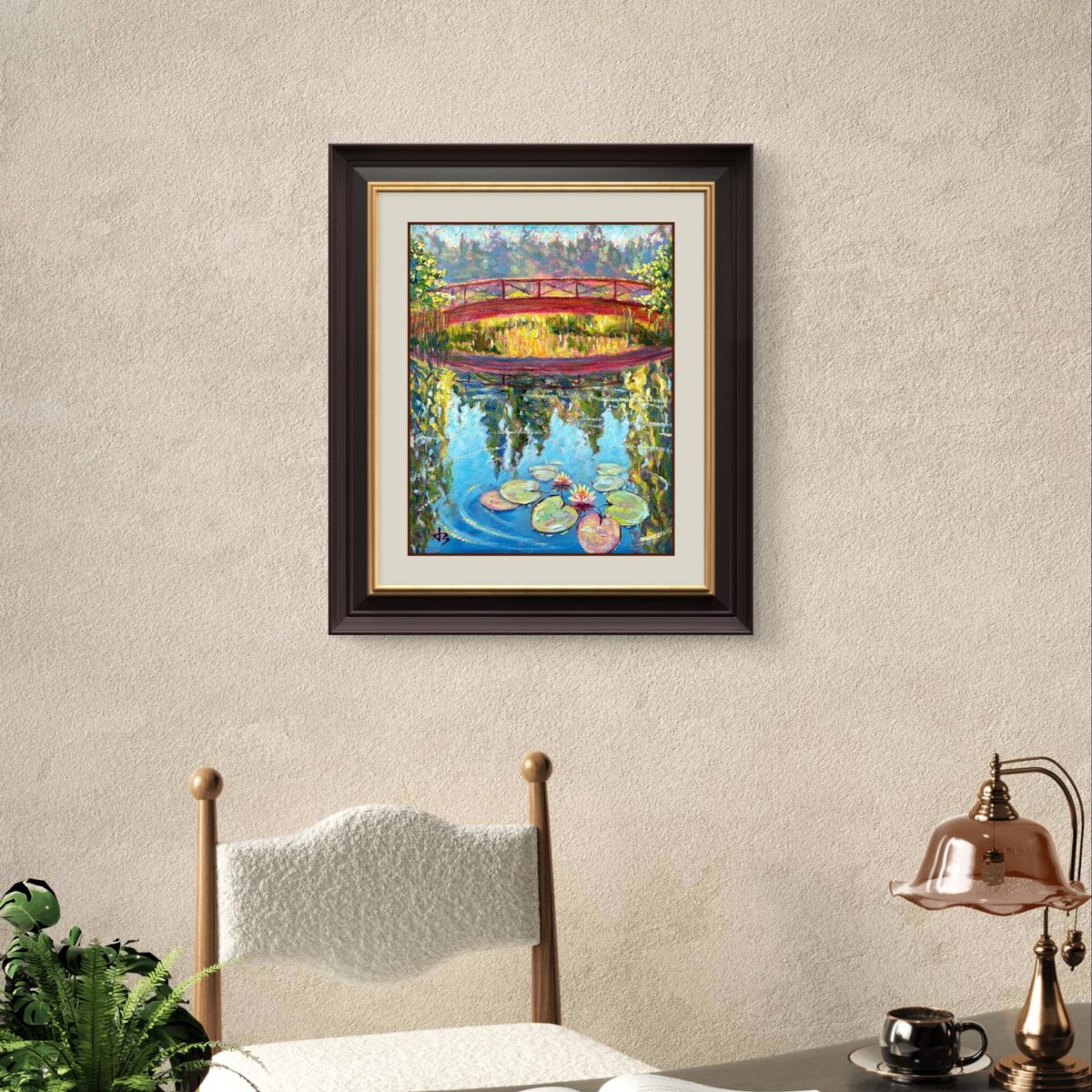 Quiet Hours — Dallas Deng oil painting, interior wall view, light and calm.