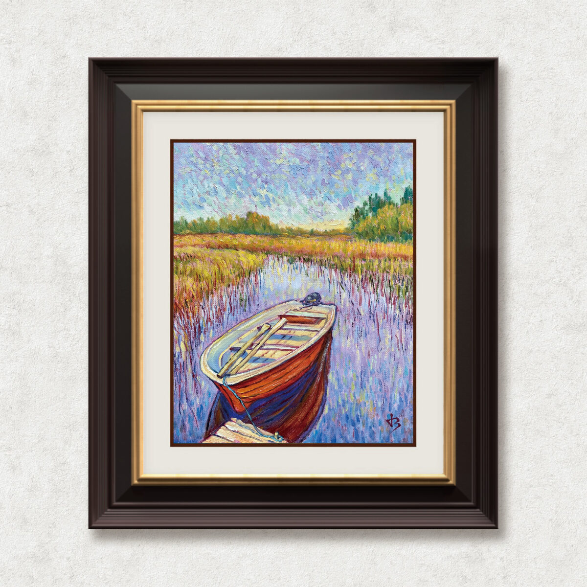 Ready — Dallas Deng oil painting, framed view, light and calm.