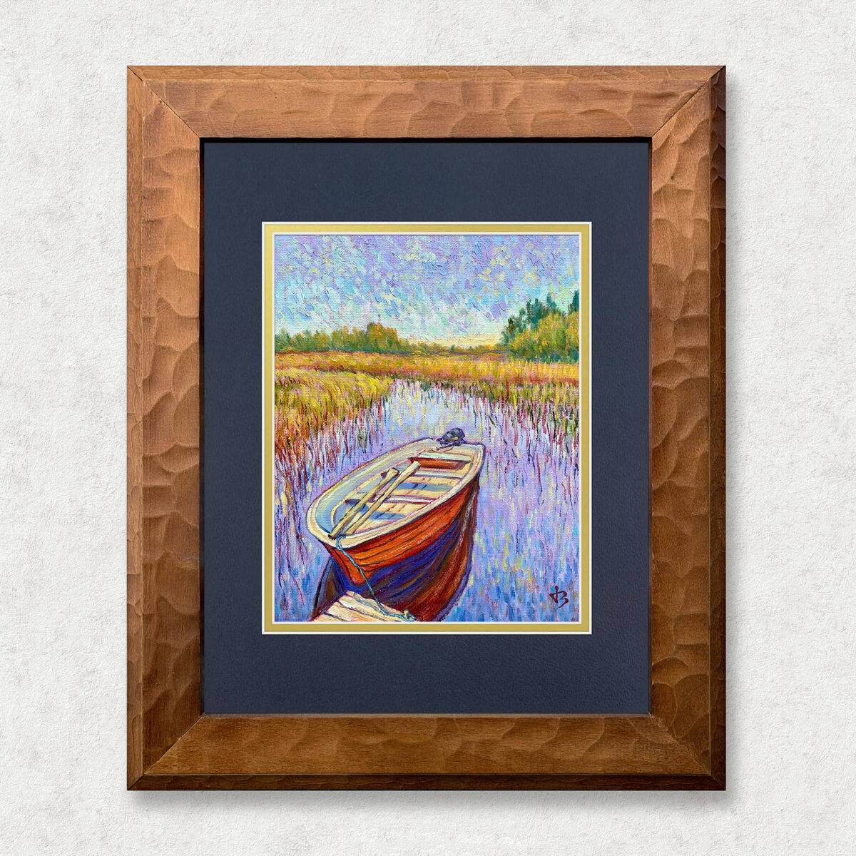 Ready Walnut — Dallas Deng oil painting, framed view, light and calm.