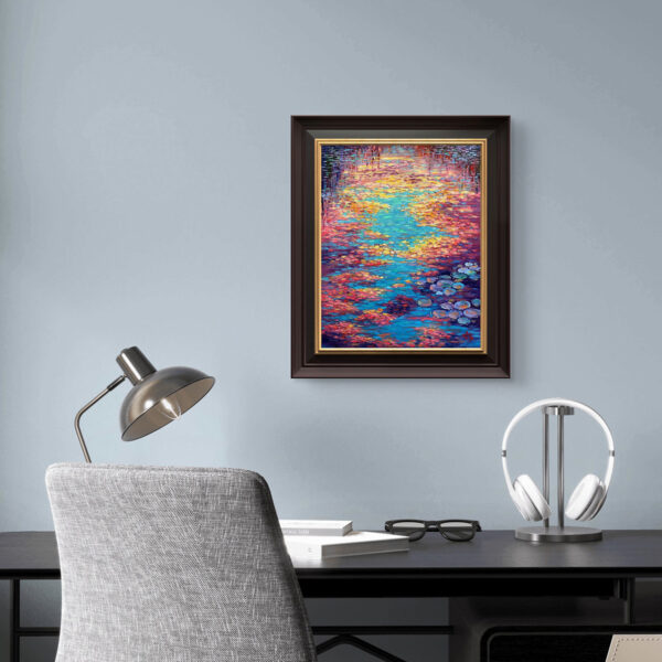 Realm of Flowing Light — Dallas Deng oil painting, interior wall view, light and calm.