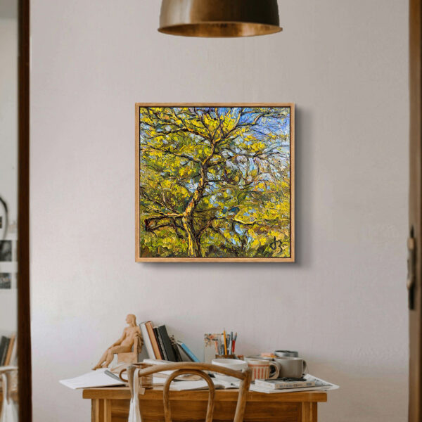 dallas-deng-relaxing-wall-view Relaxing — Dallas Deng oil painting, interior wall view, light and calm.