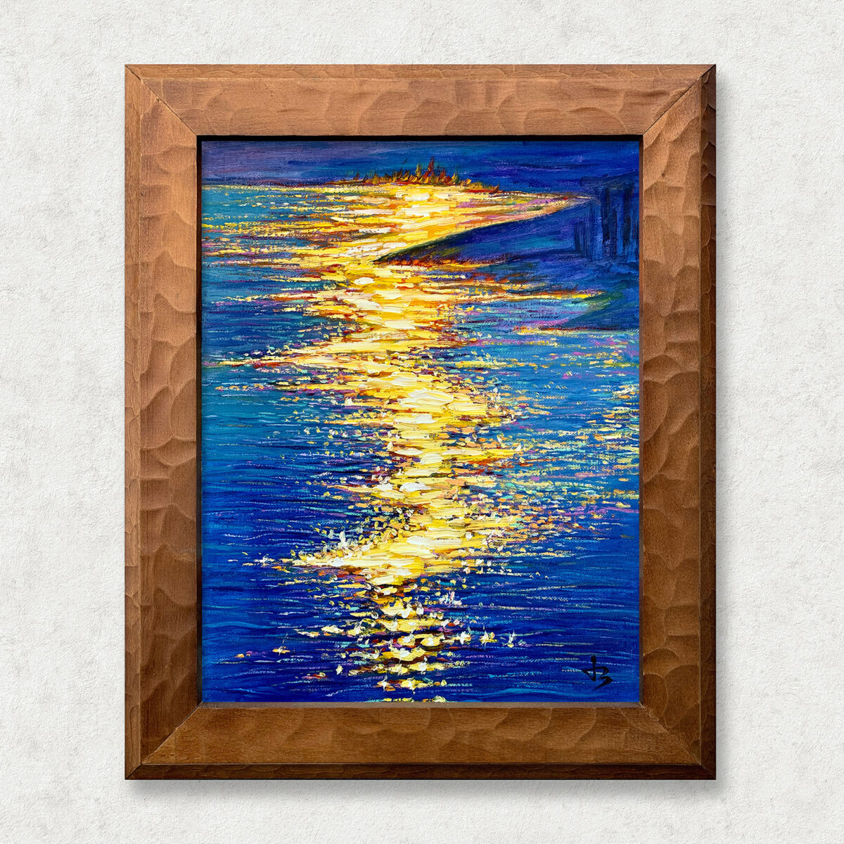 Rift of Light 5 3 — Dallas Deng oil painting, framed view, light and calm.