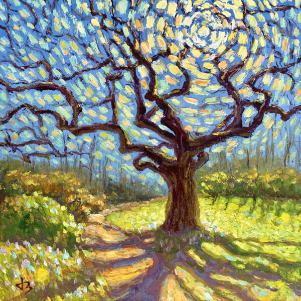 Sparkling Noon — Dallas Deng landscape oil painting, light and calm.