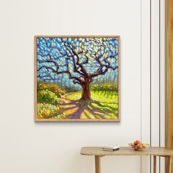 Sparkling Noon — Dallas Deng oil painting, interior wall view, light and calm.