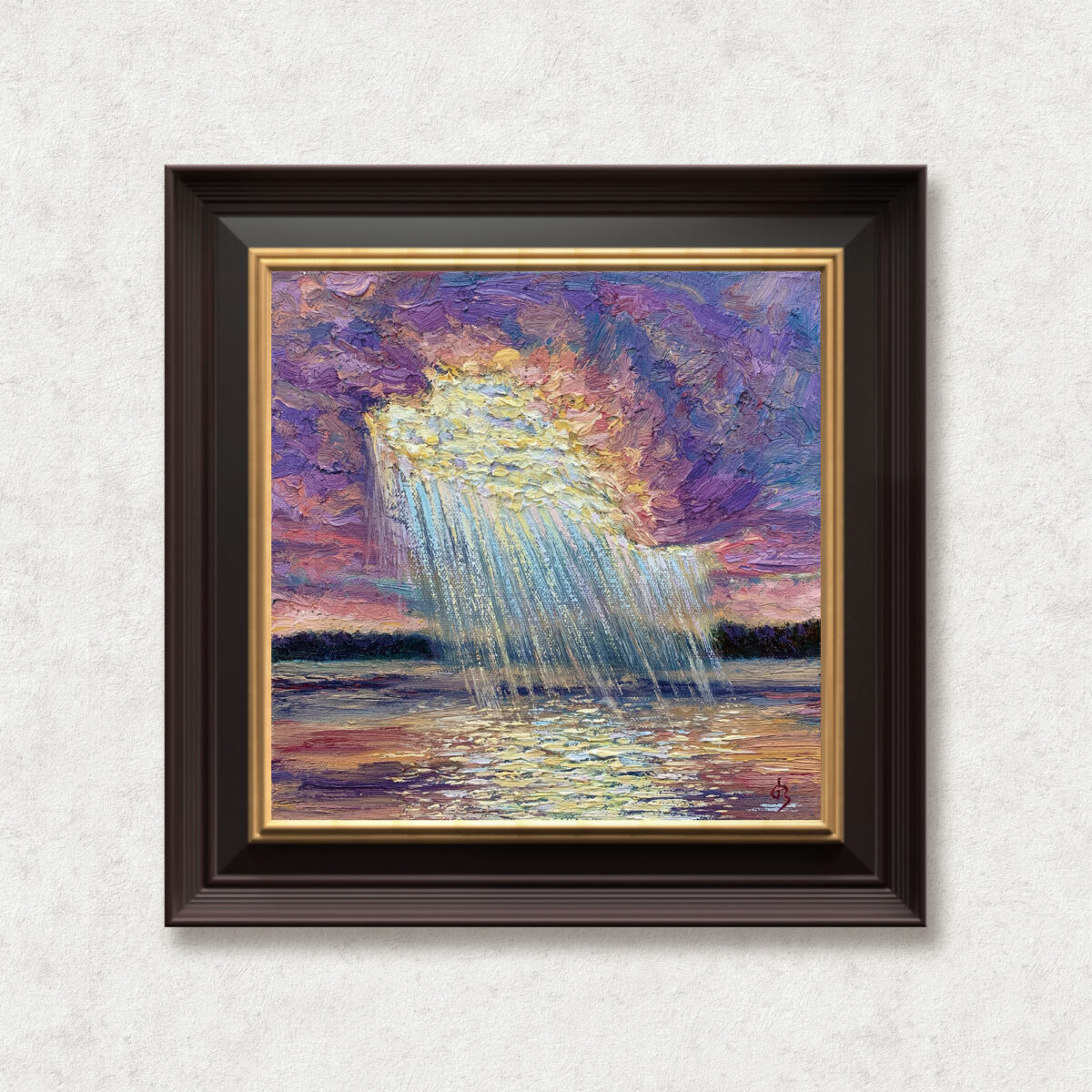 Sun Hope — Dallas Deng oil painting, framed view, light and calm.