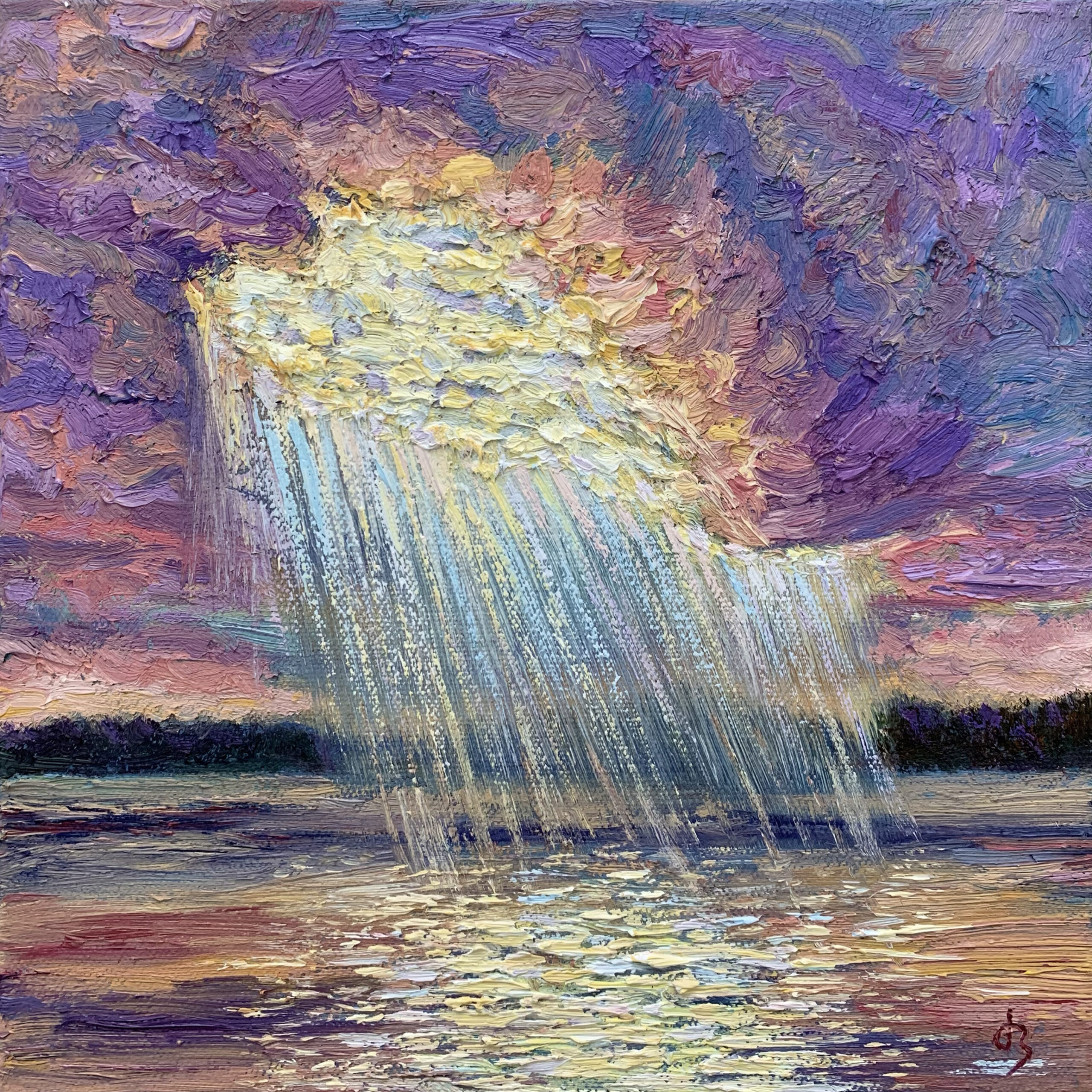 Sun & Hope — Dallas Deng landscape oil painting, light and calm.