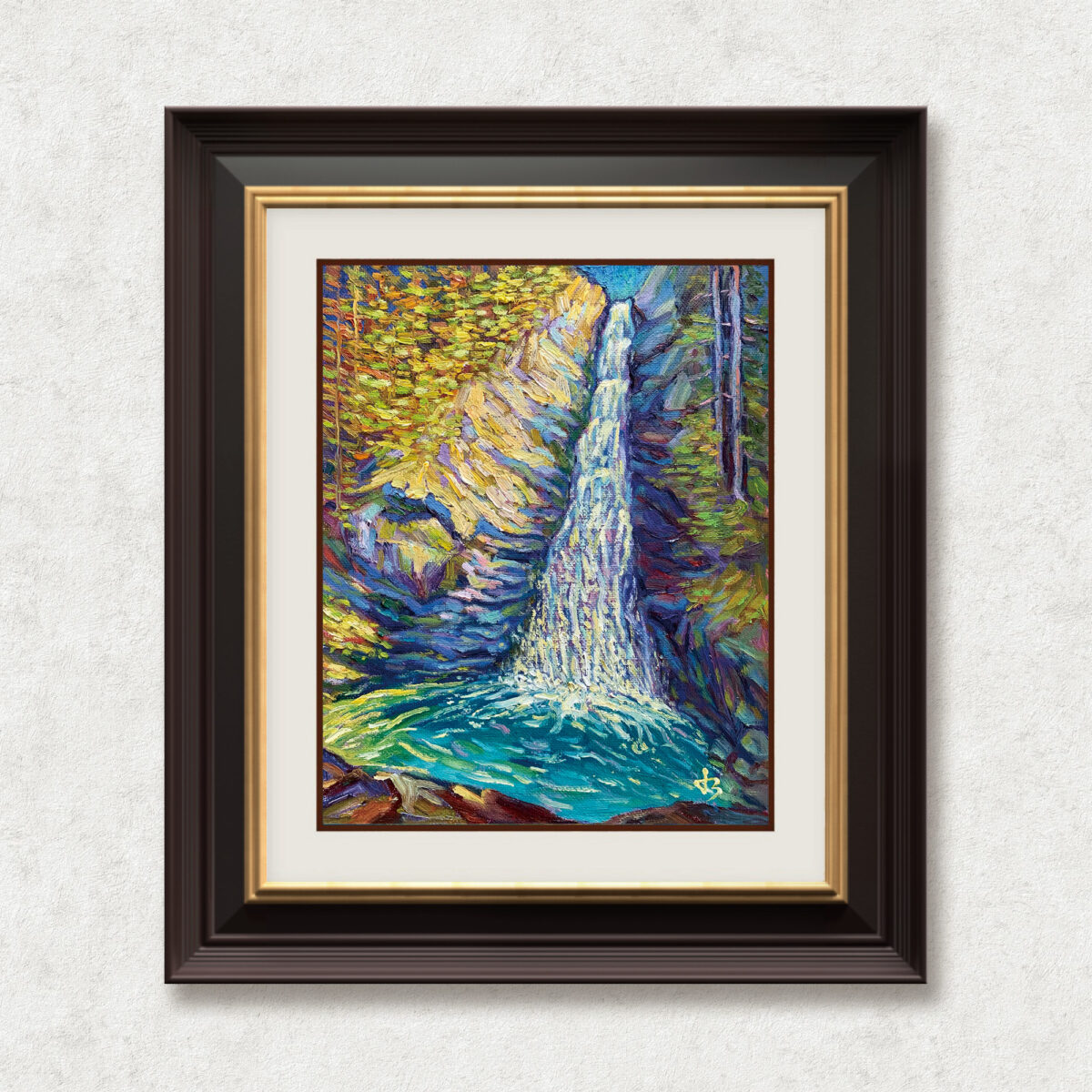 The Fall Between Seasons — Dallas Deng oil painting, framed view, light and calm.