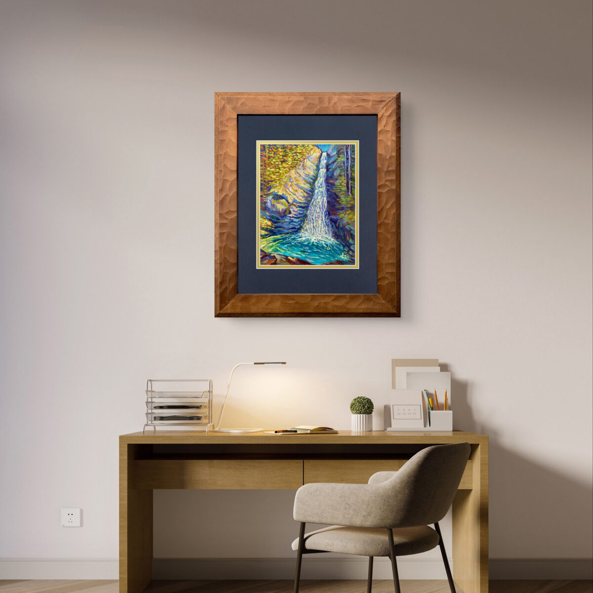 The Fall Between Seasons — Dallas Deng oil painting, interior wall view, light and calm.