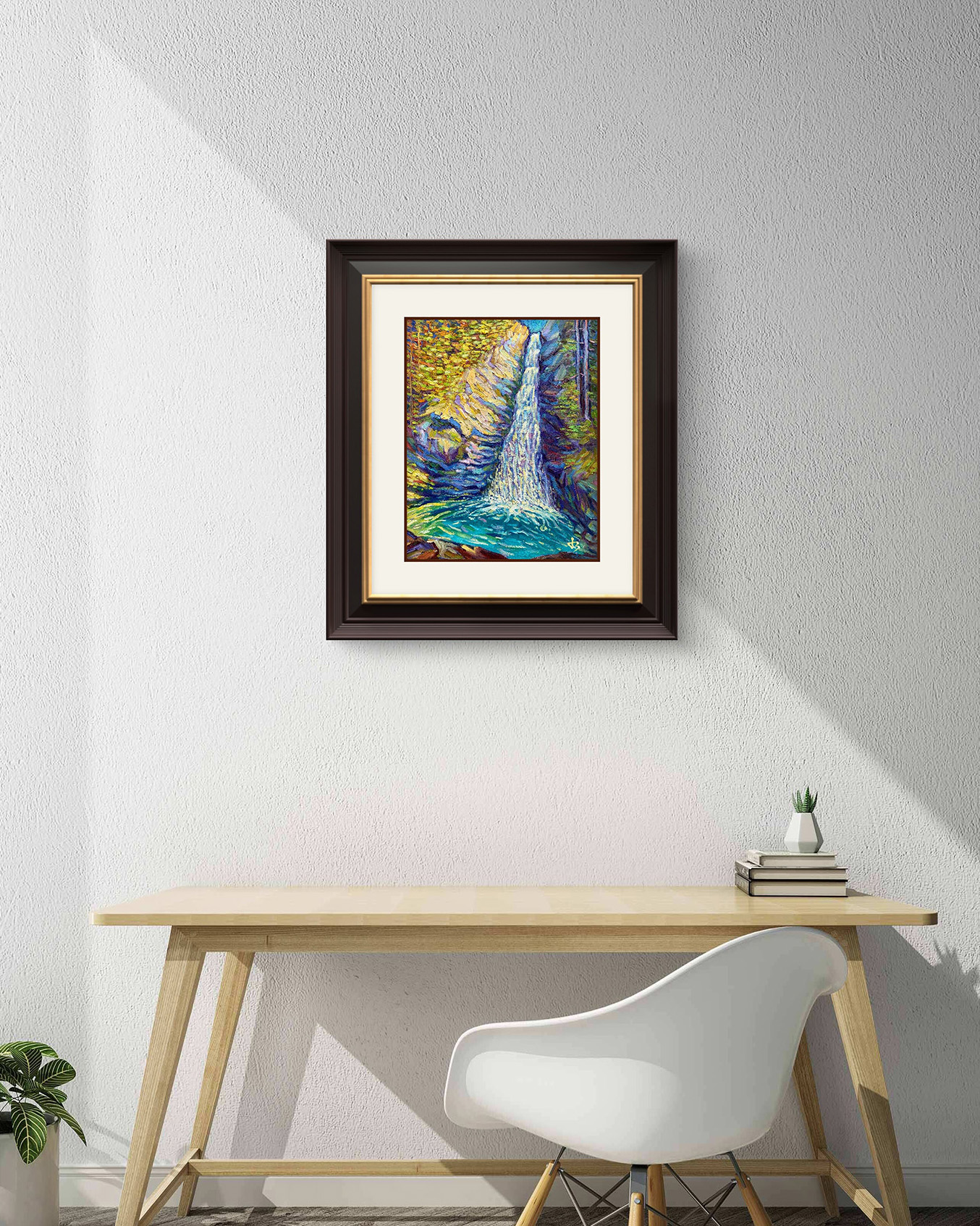 The Fall Between Seasons — Dallas Deng oil painting, interior wall view, light and calm.