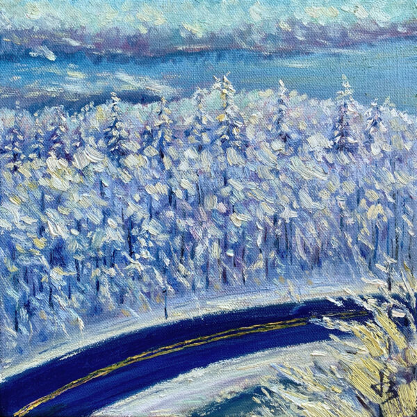 The Silent Arc — Dallas Deng landscape oil painting, light and calm.