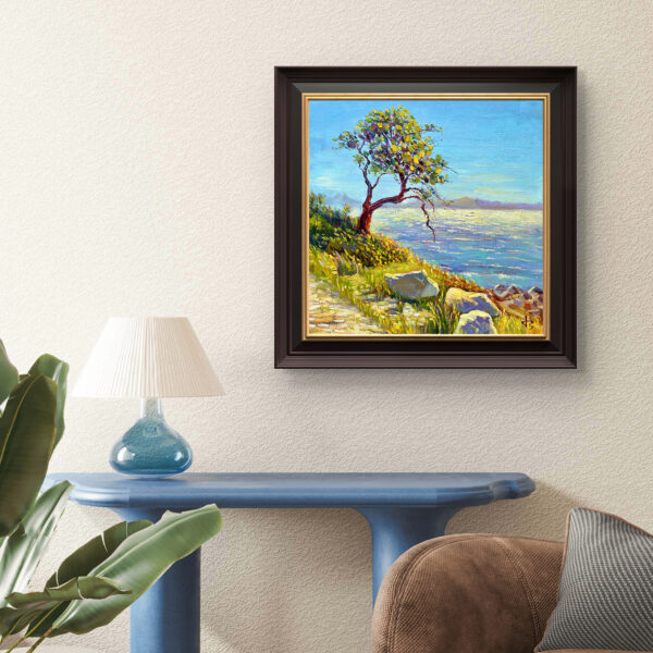 Tides of Light — Dallas Deng oil painting, interior wall view, light and calm.