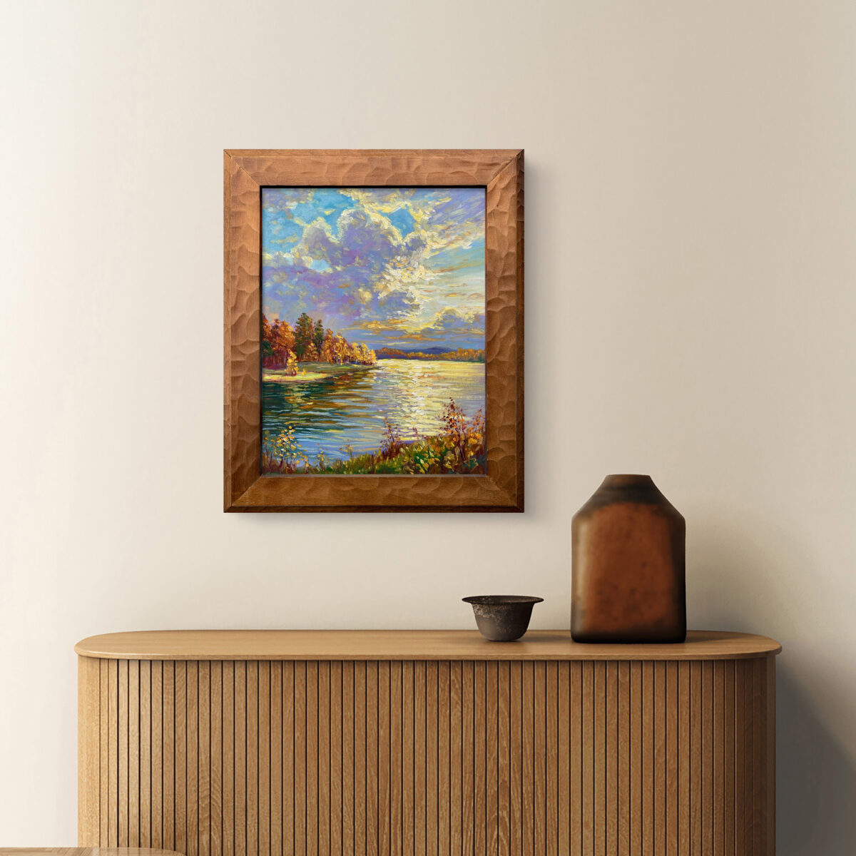 Tranquility of Autumn 2 — Dallas Deng oil painting, interior wall view, light and calm.