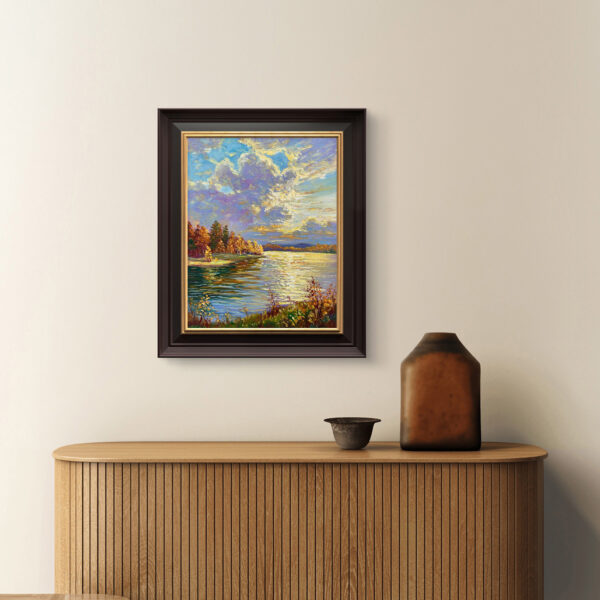 Tranquility of Autumn — Dallas Deng oil painting, interior wall view, light and calm.