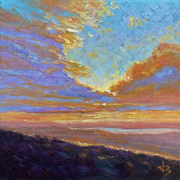 Under the Sky — Dallas Deng landscape oil painting, light and calm.