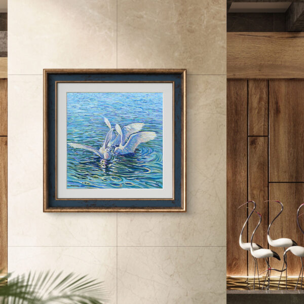 Wonderful Bath — Dallas Deng oil painting, interior wall view, light and calm.