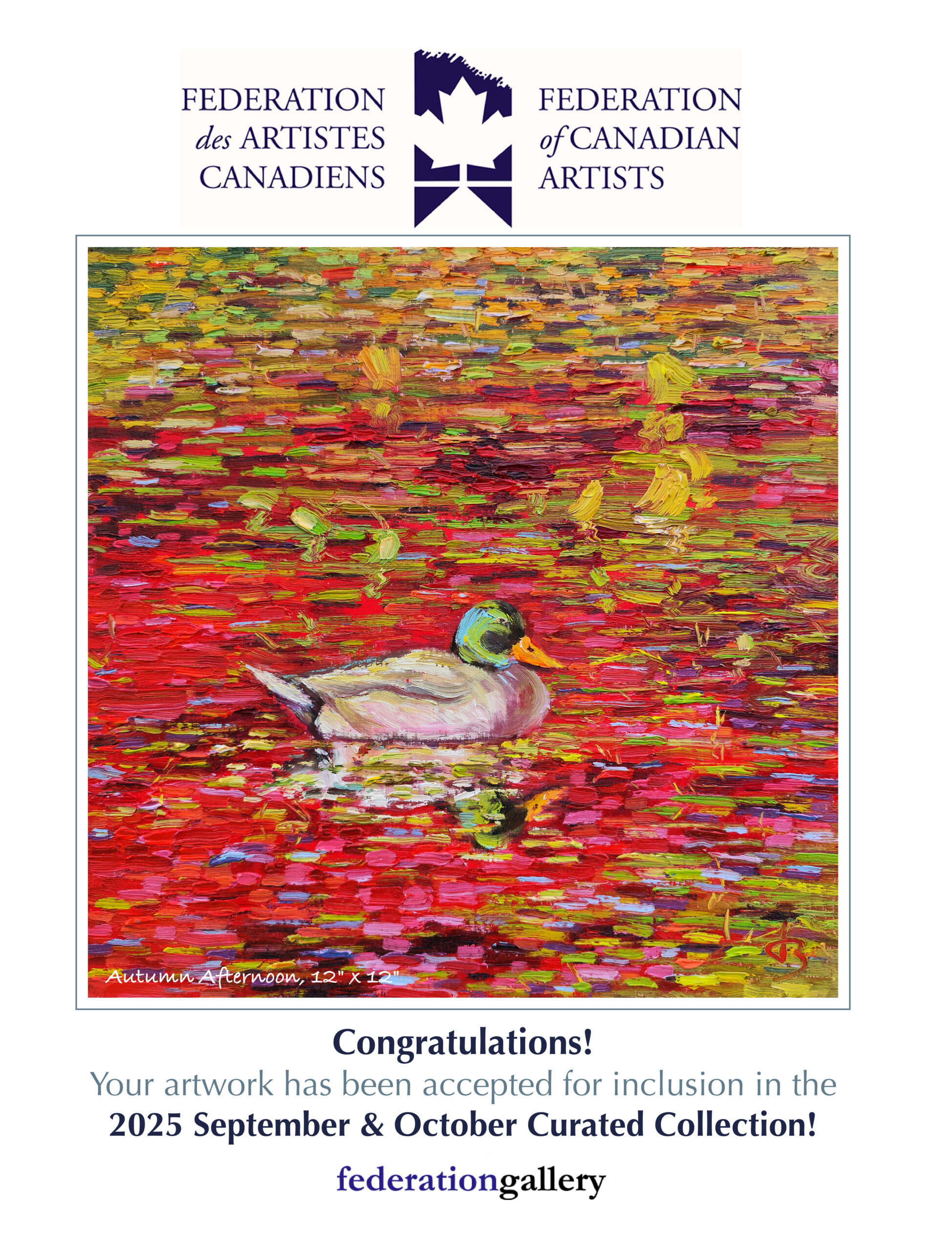 Autumn Afternoon — Dallas Deng oil painting, exhibition display, light and calm.