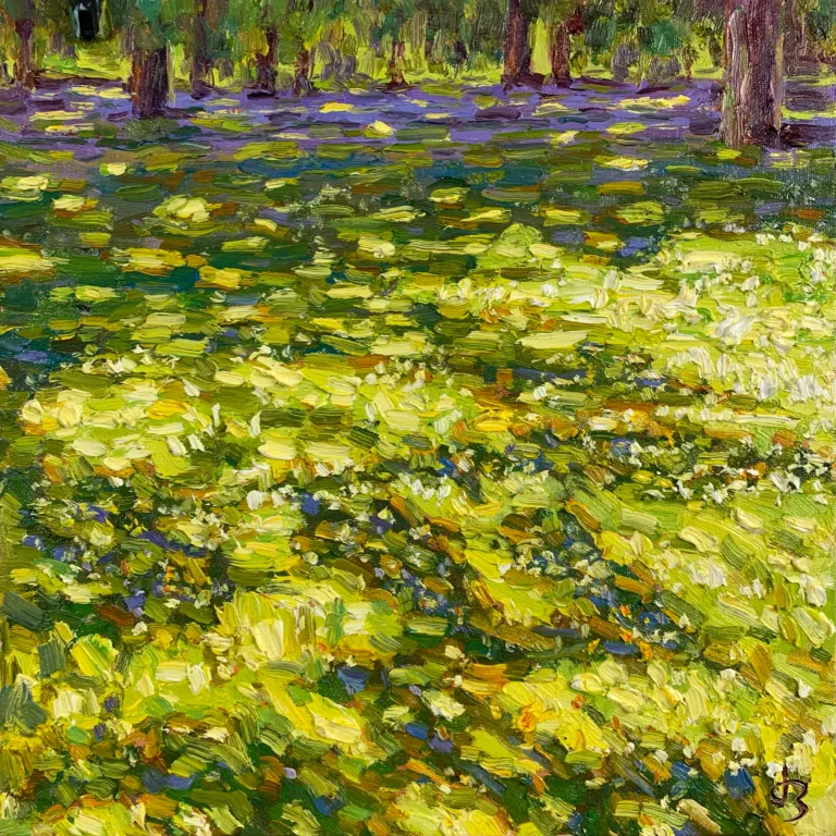 Grain Ear Green Ear — Dallas Deng landscape oil painting, light and calm.