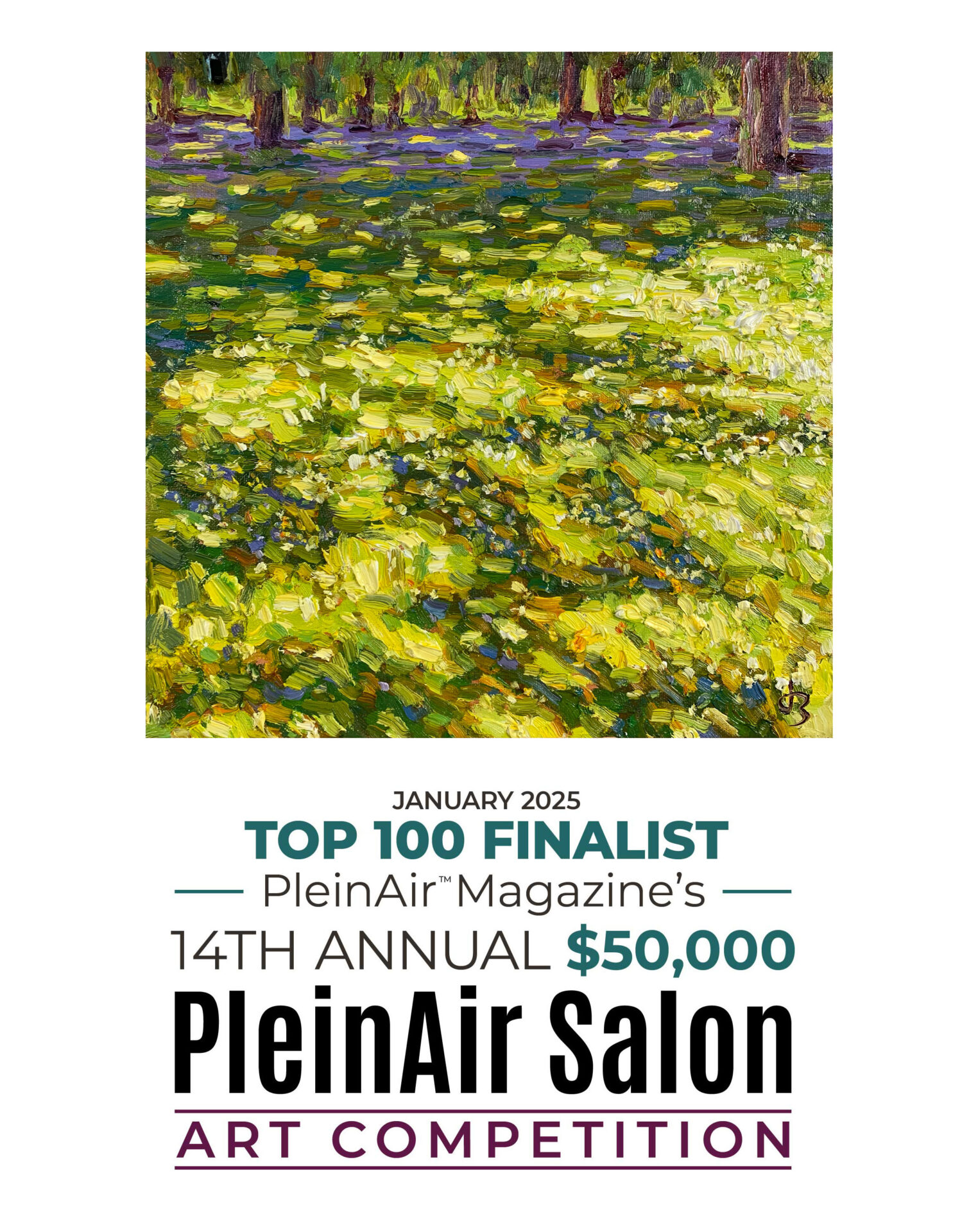 Grain Ear Green Ear Top100 Finalist — Dallas Deng oil painting, light and calm.