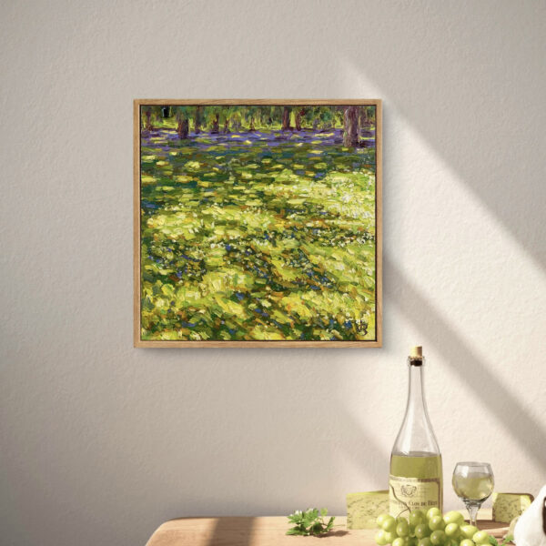 Grain Ear Green Ear — Dallas Deng oil painting, interior wall view, light and calm.