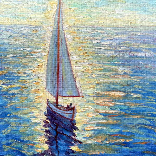 Pi — Dallas Deng seascape oil painting, light and calm.