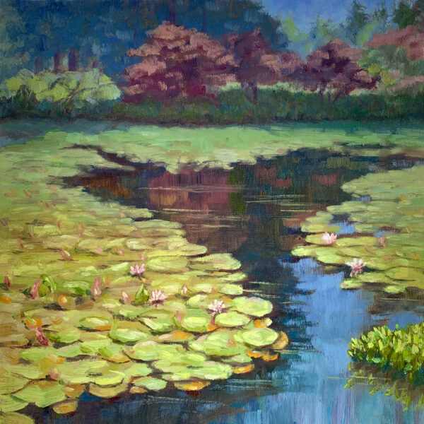 Pond — Dallas Deng landscape oil painting, light and calm.