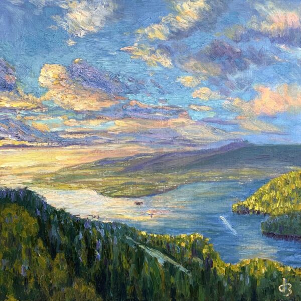 Right After Rain Drop — Dallas Deng landscape oil painting, light and calm.