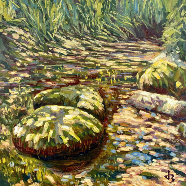 Twins — Dallas Deng landscape oil painting, light and calm.